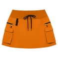 thumbnail image 6 of Levmjia Women Belted Cargo Mini Skirt Polyester High Waist Pocket Solid Color Casual Zipper Skort For Outdoor Daily Summer Wear, 6 of 7