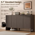 thumbnail image 6 of TopComfy 55" Sideboard Buffet Cabinet with 4 Doors, Coffee Bar Storage Cabinet with Adjustable Shelves Curved Edge MDF Display Cabinet for Kitchen Dining Room, Dark Walnut, 6 of 8
