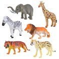 thumbnail image 1 of NUOLUX 6pcs /set Wild Animals Toy Plastic Model Zebra Leopard Tiger Elephant Giraffe Lion, 1 of 6