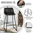 thumbnail image 5 of HeuGah Bar stools Set of 2,Faux Leather Counter Height Bar Stools,Dining Room Chairs with Metal Legs & Soft Backrest Easy to Assemble, 5 of 6
