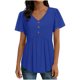 thumbnail image 2 of Camiseta de Encaje de Manga Corta de Cuello Alto para las Mujeres Muñeca de Manga Corta Botón para las Mujeres, Cintura Cinching V-Cuello de Verano Top, 2 of 9
