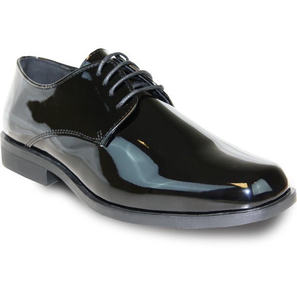 vangelo Men Dress Shoe TUX-1 Oxford Formal Tuxedo for Prom Wedding and Formal Events Medium and Wide Width Black Patent