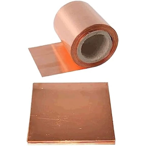 CAULYS Electrolytic Experiment Red Copper Foil, Red Copper Sheet, Red Copper Plate, Grounding Copper Strip, Pure Red Copper, Experimental/Industrial (1m Length, 200mm Width, 0.6mm Thickness)