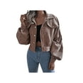thumbnail image 4 of Luiryar Women’s Solid Color Long Sleeve Corduroy Short Style Button Jacket, 4 of 9