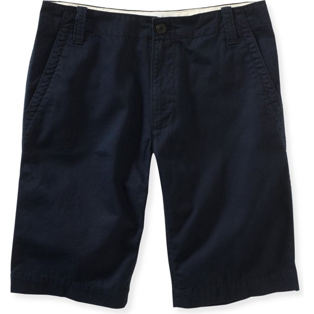 Aeropostale - Pantalones cortos casuales para caminar con bolsillo frontal plano para hombre, color caqui, azul, 28