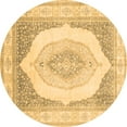 thumbnail image 1 of Ahgly Company Indoor Round Abstract Brown Modern Area Rugs, 6' Round, 1 of 4