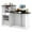 Black, variant on Costway Reception Desk with Lockable Drawer & Adjustable Shelf Oval Tabletop for Store Black
