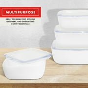 Emeril Lagasse Opal Glass Food Storage Containers, Acrylic Lids, White, 6 Piece Set