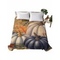 thumbnail image 2 of Full Flat Sheet Only Vintage Autumn Pumpkins Soft Microfiber Cooling Bedding Sheets Fall Mushroom on Newspaper Flat Bed Sheet for Hotel,Home Decor, 2 of 9