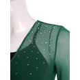 thumbnail image 5 of SiiRoh Figure Skating Dress for Women Color Block Asymmetrical Ballet Dress Lyrical Dancing Dresses Green XL, 5 of 7