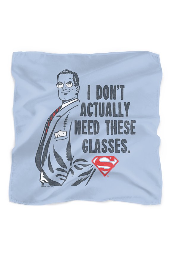 Superman Don't Need Glasses Bandana (21 in x 21 in)