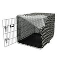 thumbnail image 3 of Abstract Dog Crate Cover, Monochrome Geometric Repetitive Simplistic 70's Retro Illustration, Easy to Use Pet Kennel Cover Small Dogs Puppies Kittens, 7 Sizes, Eggshell and Dark Brown, by Ambesonne, 3 of 6