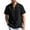 Black, variant on EQWLJWE Western Shirts for Men's Casual Loose Turn Collar Print Contrast Geometric Short-Sleeved Button Down Shirt Top Blouse Gift for Your Husband Dad