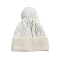 thumbnail image 4 of AWZXDE Winter Glitter Knit Hat With Ear Shield And Fuzzy Decoration Winter Hats For Women Thickened Warm Cap White, 4 of 4