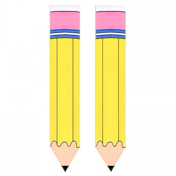 AUQ 2026 New 2 Pcs Pencil Classroom Door Window Curtains Classroom Door Decoration Pencil Curtains for Window Covering for Kindergarten Daycare Primary School Teachers Office Decor Classroom Curtains
