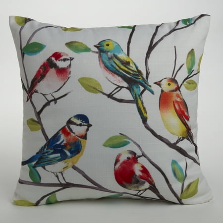 Mainstays Multicolored Bird Decorative Pillow