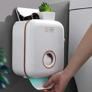 Cheers Toilet Paper Holder Double Layer Punch Free Waterproof Large Capacity Stable Tissue Storage Shelf for Home
