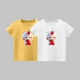 thumbnail image 3 of 2 PCS Girls Cute T-Shirt Kids Summer Short Sleeve Tops Rabbit Casual Cotton Trendy Crew Neck Graphic Tees Loose Blouses, Yellow/White, 6 Years, 3 of 3