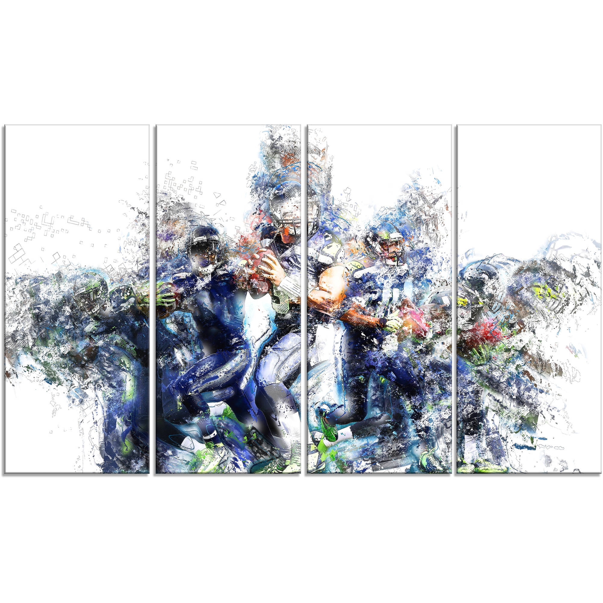 Design Art Football Strategic Plays, 4 Panels, 48" x 28"