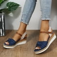 thumbnail image 6 of HBYJLZYG Womens Espadrilles Sandals, Comfortable Open Toe Casual Ankle Strap Dressy Wedge Sandals, 6 of 9