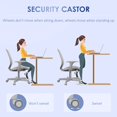 thumbnail image 3 of Grey Mesh Office Chair - Small Computer Desk Chair with Adjustable Height, Swivel & Castors - Ergonomic Seating for Home & Office Use - 21.7" x 18.9" x 37.2", 3 of 7