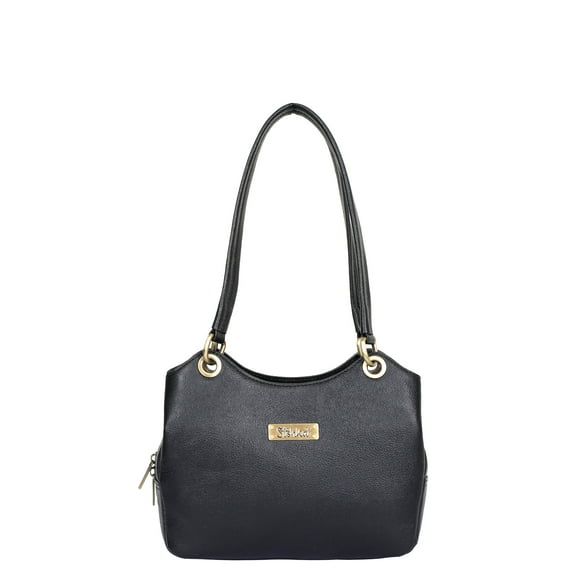 Sishka Black Genuine Leather Ladies Bags – Elegant Satchel with Top Handle & Shoulder Carry, Stylish Designer Bag for Women