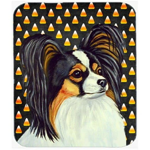 Carolines Treasures  Papillon Candy Corn Halloween Portrait Mouse Pad - Hot Pad Or Trivet
