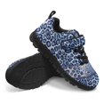 thumbnail image 2 of CHAQLIN Blue Leopard Cheetah Print Shoes for Boys Girls Breathable Anti-Slip Sneakers Mesh Walking Lightweight Athletic Running Shoes with Hook and Loop, 2 of 7