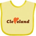 thumbnail image 3 of Inktastic Cleveland Heart Solid Orange Boys or Girls Baby Bib, 3 of 4