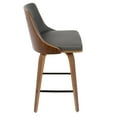 thumbnail image 6 of Lumisource Gianna 26" Mid-Century Modern Counter Stool in Walnut with Grey Faux Leather (B26-GNN WL+GY), 6 of 7