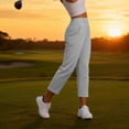 thumbnail image 7 of Nestiefly Women's Golf Pants with Pockets Casual Straight Leg High Waisted Sweatpants Lounge Beach Vacation Travel Pants with Pockets Gray S, 7 of 7