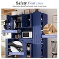 thumbnail image 6 of Harper & Bright Designs Farmhouse Kitchen Pantry Cabinet with Hutch, Tall Kitchen Storage Cabinet with Pull-Out Side Cabinet, Freestanding Cupboard with Door Shelves and Drawer for Dining Room, Blue, 6 of 20