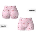 thumbnail image 5 of Xecao Hand Drawn Strawberry Print Workout Shorts for Women Soft Smooth Gym Yoga Scrunch Active Tennis Workout Running Shorts, 5 of 9