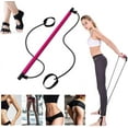 thumbnail image 1 of Portable Pilates Bar Resistance Stick Kit with Workout Socks Adjustable Exercise Stretch Band Yoga Toning Bar with Foot Loop Muscle Hipsline Fitness Training Equipment for Home Gym, 1 of 7