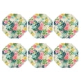 thumbnail image 2 of Pofeuu Tropical Flowers Print Leather Coasters Set of 6, Round Cups Mugs Mat Pad for Home Kitchen Heat Resistant Drink Coasters,Octagon, 2 of 7