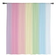 thumbnail image 2 of Rainbow Stripes Semi Sheer Curtains Drapes for Living Room,Bedroom,French Doors Window 63 Inches Long,Modern Colorful Cream Striped Aesthetics Rod Pocket Chiffon Curtain Drapery Voile Drape Panel, 2 of 6