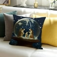 thumbnail image 3 of BANET Deep Blue Scene Bethlehem Star Decorative Throw Pillow Cover, Christmas Square Pillowcase Blended Double-Sided No Inserts for Bedroom Living Room 24x24in, 3 of 5