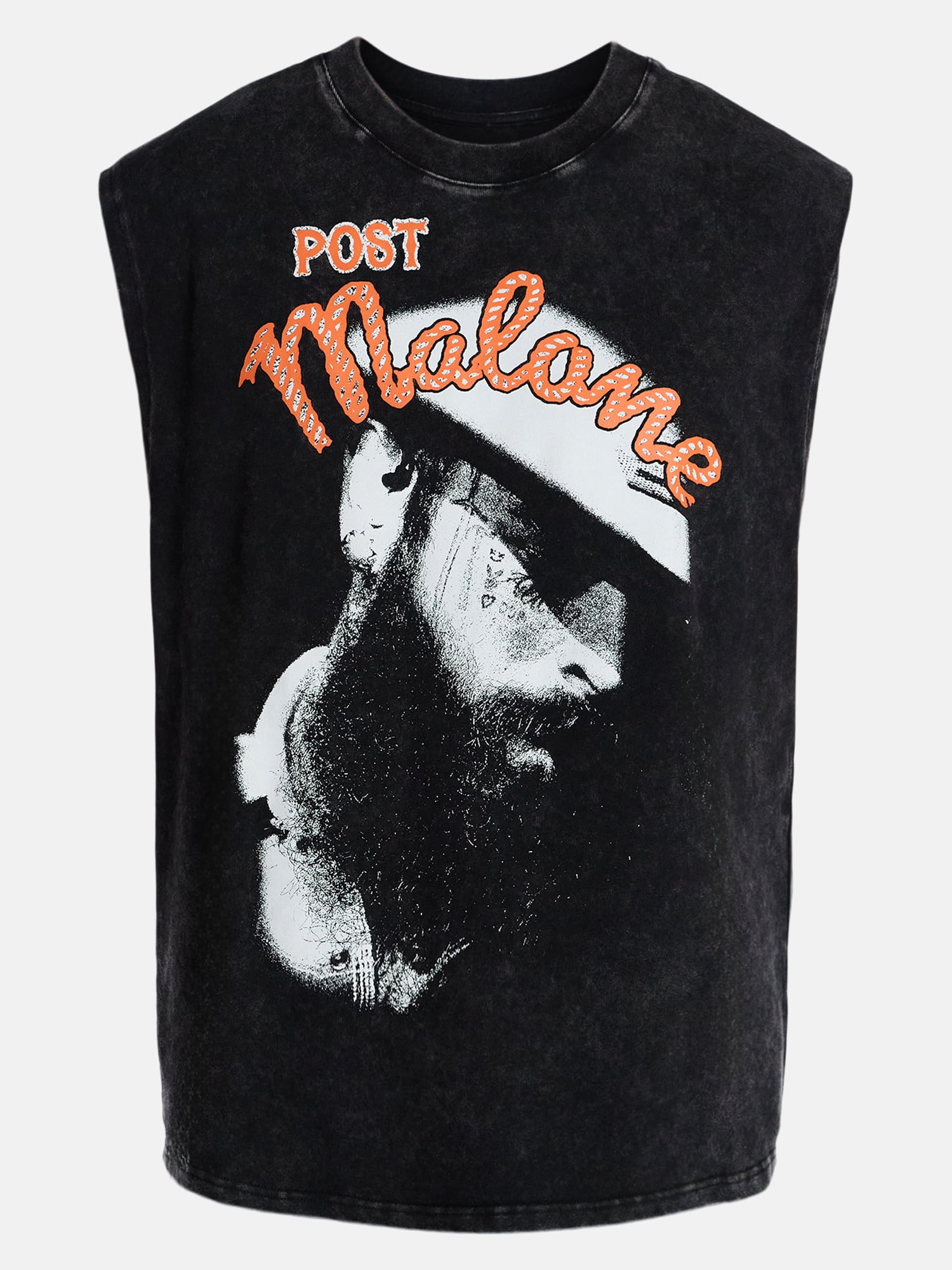 Post Malone Men's & Big Men's Washed Sleeveless Heavyweight Cotton Muscle Tank Top, Sizes XS-3XL