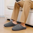 thumbnail image 6 of Ecetana Slippers for Men Memory Foam Cotton Slippers Comfort Warm Slip On House Shoes, 6 of 6