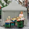 thumbnail image 3 of Patiojoy 10x10ft Pop up Tent, 4 Height Adjustment Folding Camping Tent with Awning Grey, 3 of 10