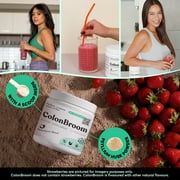 ColonBroom Psyllium Husk Powder Colon Cleanser - Fiber Supplement, Strawberry Flavor, 40 Servings