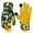 Flower color + Yellow, variant on HOMEIORA 1 Pair Leather Gardening Gloves for Women Thorn Proof Garden Gloves Touch Screen Working Gloves Gifts, M