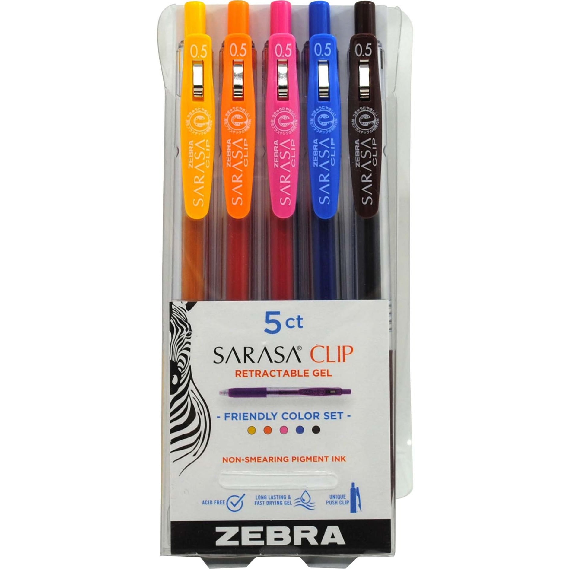 Zebra SARASA CLIP 9 set of Shiny Colors Gel Ball Pen 1.0 mm Color Ballpoint Pens 