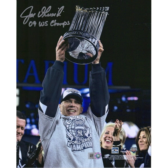 Joe Girardi New York Yankees Autographed 8" x 10" 2009 WS Trophy Photograph with "09 WS Champs" Inscription - Fanatics Authentic Certified