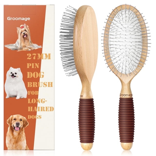 Cepillo para perros GROOMAGE para perros de pelo largo con alfileres de 27 mm