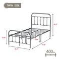 thumbnail image 3 of EvinTer Platform Metal Twin Bed Frame, Suitable for All Ages, Black Silver, 3 of 6