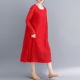 thumbnail image 5 of Sexlip Womens Midi Dress Long Sleeve Lace Design Soft Fabric Flared Silhouette for Formal Occasions Red XXL, 5 of 5