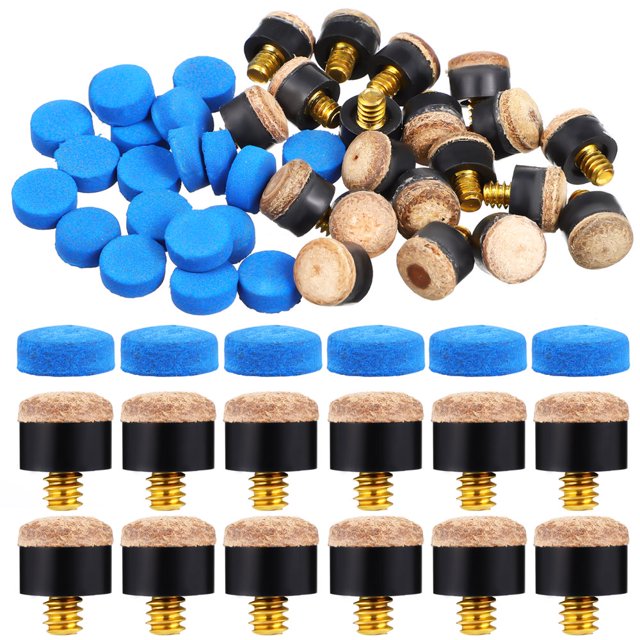 MesaSe 40 Pcs Skin Pool Stick Tips for Practice Cue Table Tennis Fancy Billiard Cues Replacement