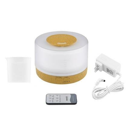 Home Office Healthy Diffuser Humidifier Essential Ultrasonic Aroma Air Aromatherapy LED Purifier, Wood Color&White