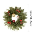 thumbnail image 3 of Wreath Realistic Greenery Vine Door Holiday Front Door Hanging Ornament Memorial for Cemetery Large Lighted Christmas Wreath Outdoor Dried Flowers Wreath outside Christmas Battery Operated Christmas, 3 of 9